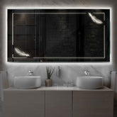 Specchio LED Rettangolare | Controllo tramite interruttore a muro | Luce bianca neutra - Reyze Serie Good Vibes Modello 2